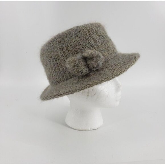 Vintage 90s Wool / Mohair Blend Women's Fedora with Flower Accent - Picture 2 of 8